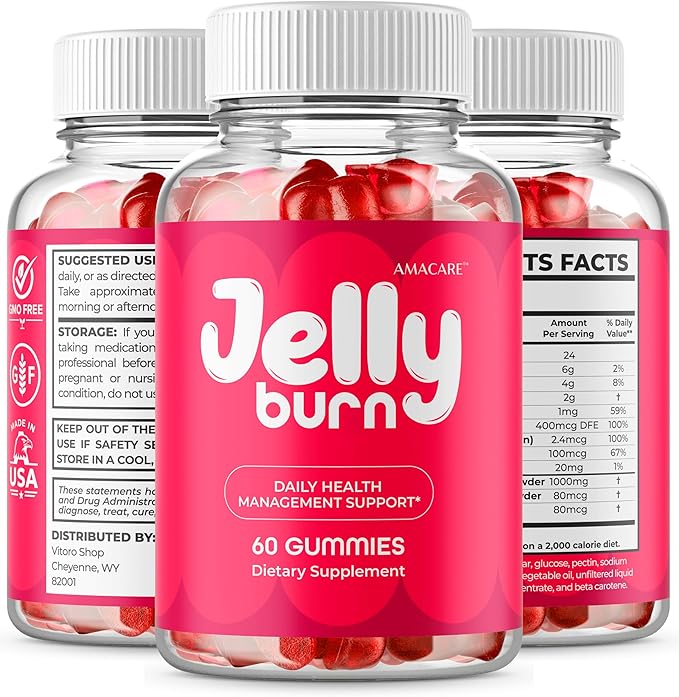 (2 Pack) Jelly Burn Gummies – Advanced JellyBurn Gummy Premium Formula Daily JellyBurnGummies All Natural Maximum Strength Vitamin Support for Overall Health and Wellness 120 Gummies for 2 Months