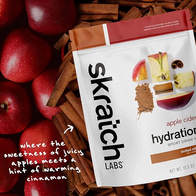 Skratch Labs Hydration Drink Mix – Real‑Fruit Electrolyte Powder for Fast Hydration &amp Endurance | Apple Cider | 20 Servings | Vegan Non‑GMO Clean Ingredients