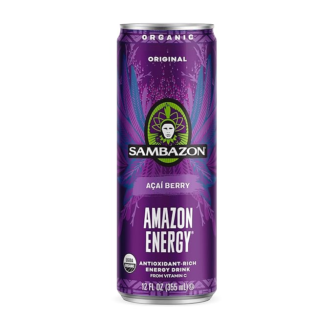 Sambazon Organic Amazon Energy Drink Original Acai Berry 12 Ounce (Pack of 12)