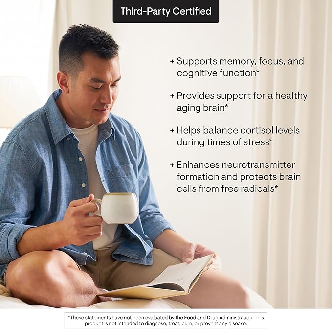 THORNE - Phosphatidylserine - Supports Healthy Brain Function Memory &amp Focus - Helps Regulate Cortisol During Stress* - Third-Party Certified - Gluten-Free Dairy-Free - 60 Capsules