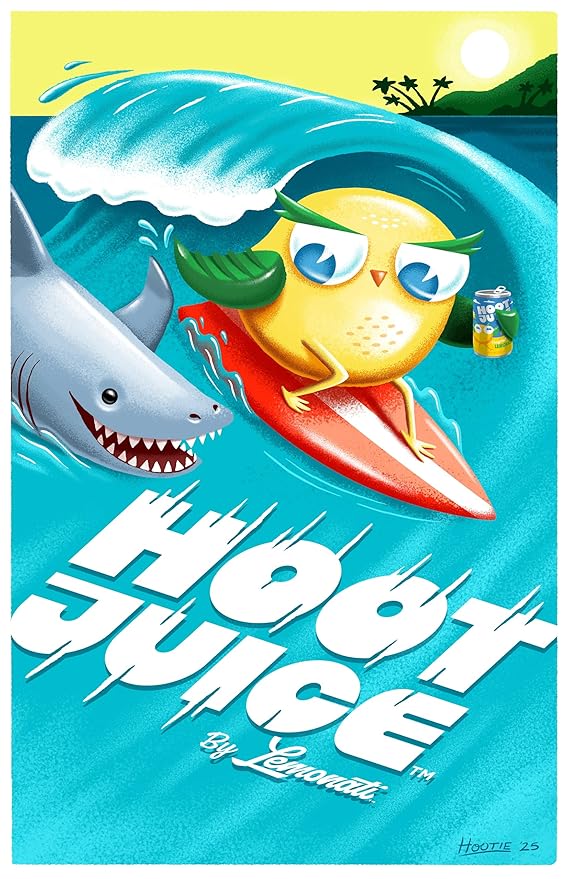 Hoot Juice Blueberry Lemonade 12 Pack + Hoot Juice 3 Pack of Prints