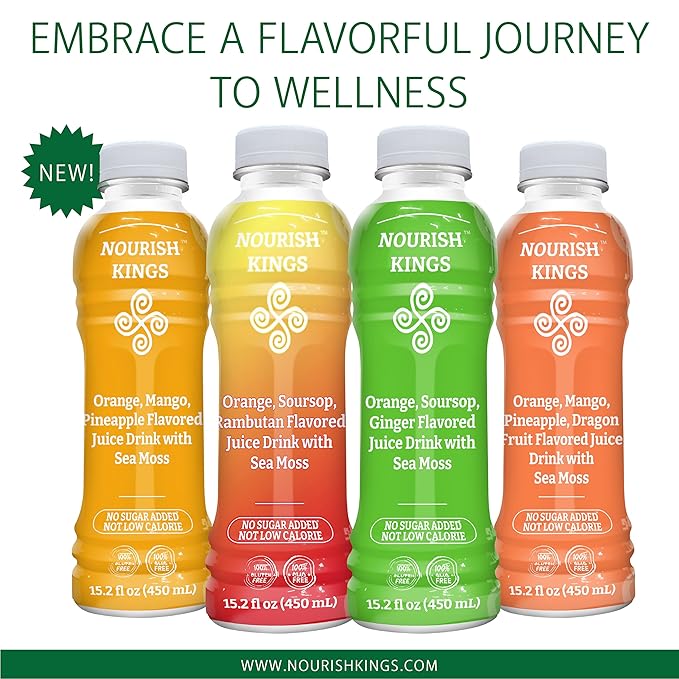 Nourish Kings All-Natural Juice with Sea Moss Variety Pack 15.2 oz