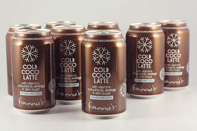 AmishTastes Frannie’s Sparkling Cold Coco Latte Protected With High-Density Foam 12 Oz. (Pack of 8)