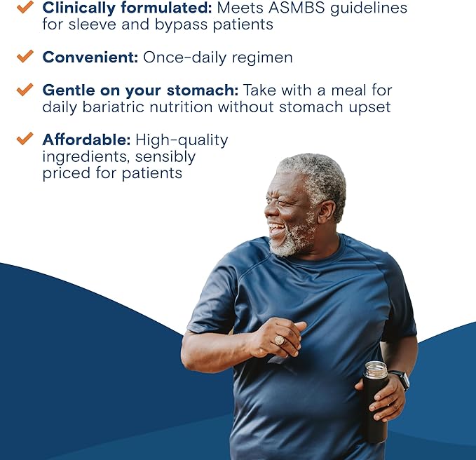 Bariatric Fusion Bariatric Multivitamin Without Iron | 1 Per Day | Post Surgery Patients | Iron Free Vitamin for Gastric Bypass and Sleeve Gastrectomy | Easy to Swallow Capsules | Three Month Supply