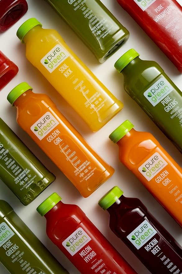 Pure Green Cold Pressed Juice - Pure Gingerade - Fresh Functional Blend with Agave Ginger Lemon Cayenne - Natural Gluten Free Non-GMO No Artificial Colors or Flavors - Made from Real Fruits &amp