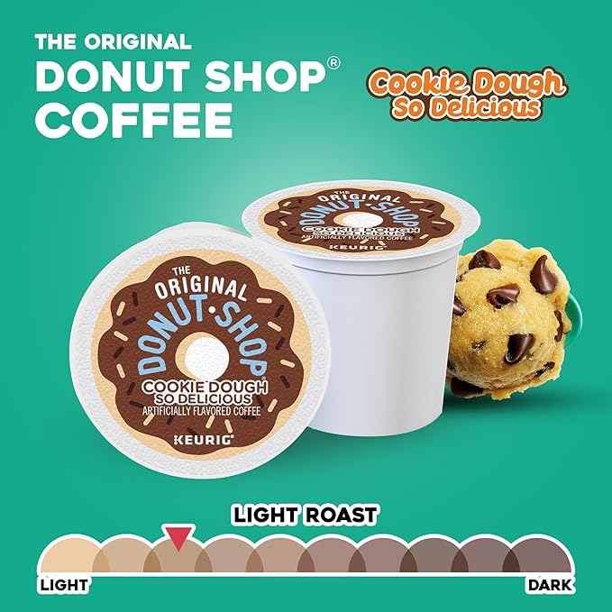 The Original Donut Shop Cookie Dough So Delicious Keurig Single Serve K-Cup Pods Flavored Coffee 96 Count
