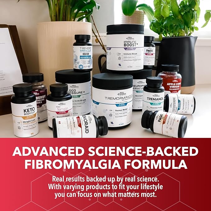 Real Science Fibromoxy Miracle – All Natural Fibromyalgia Relief Supplement for Pain Stiffness &amp Fatigue with Vitamins B6 B12 C D K + Nitric Oxide Support – Neurological &amp Circulatory Aid