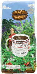 Jim's Organic Coffee Colombian Ground Coffee 12-Ounce