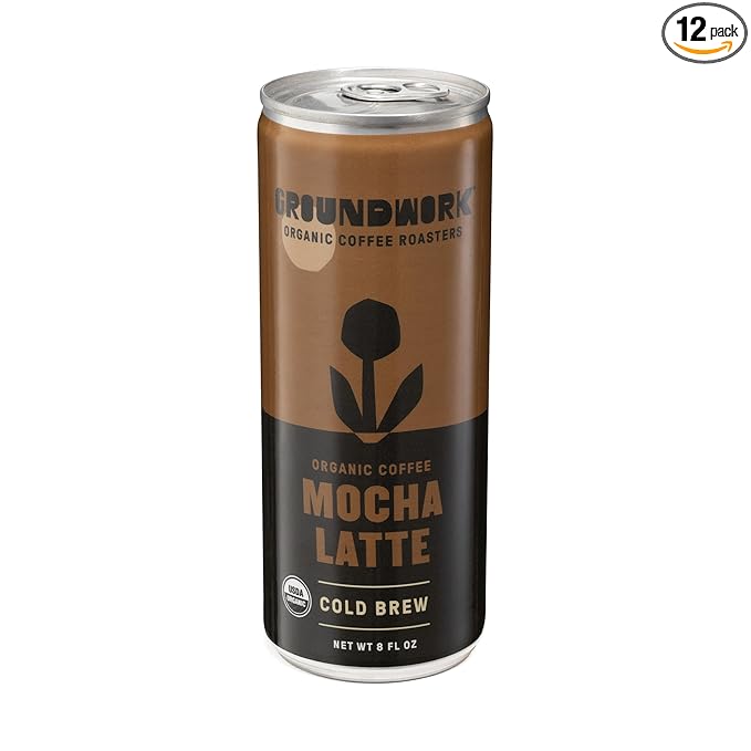Groundwork Organic Coffee - Mocha Cold Brew Latte - 8 FL Oz Cans (12 Pack)