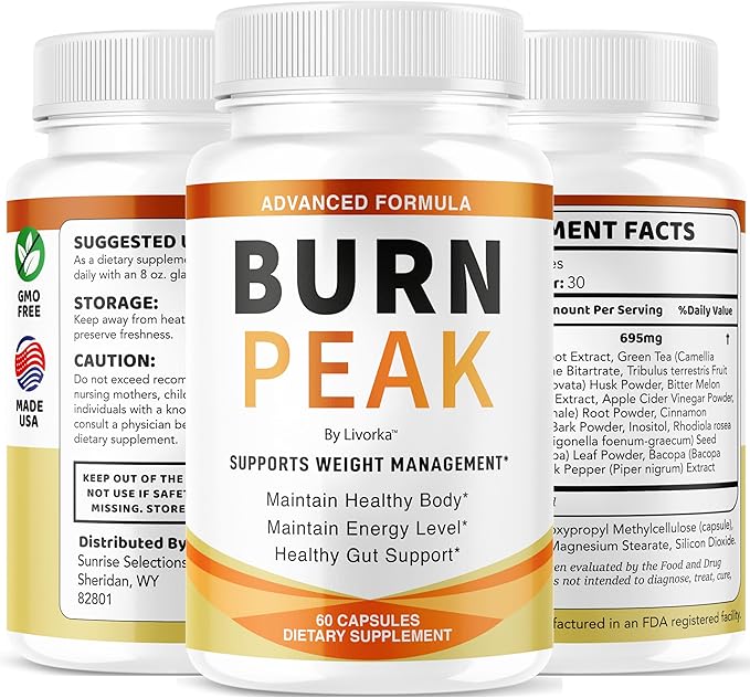 (2 Pack) Burn Peak Capsules - Official BurnPeak Weight Pills Advanced Premium Support All Natural Burn Peak Pink Salt Trick Supplement for Overall Health &amp Wellness Reviews 120 Capsules for 2 Mo