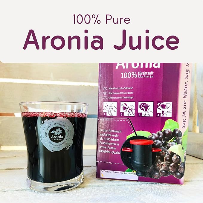 Aronia Original Organic Aronia Berry Juice Box 101.4 Fl Oz - 100% Pure Chokeberry Juice Not from Concentrate - No Additives Vegan &amp Non-GMO
