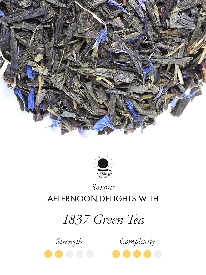TWG Tea | 1837 Green Tea | Green Tea | Strawberry &amp Caramel | 15 Hand Sewn Cotton Tea Bags | Gift Set