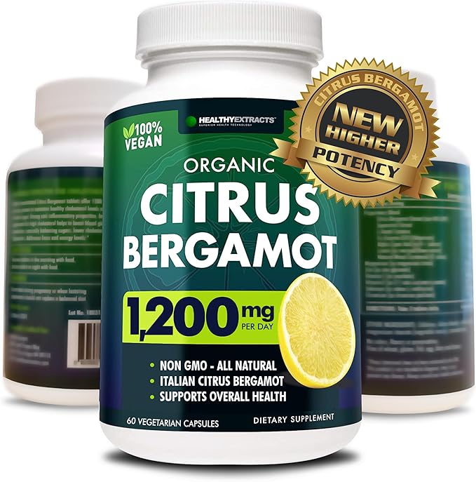 Citrus Bergamot Supplement – 150:1 Extract 1200mg per Serving 80% Polyphenols Italian Sourced 60 Count 1 Month Supply Made in the USA