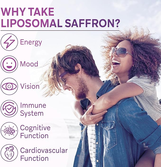 Liposomal Saffron Supplements 88.5 mg Maximum Absorption 100% Pure Saffron Extract Capsules for Mood Energy Vision &amp Focus - 120 Vegan Capsules
