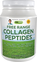 ANDREW LESSMAN Free Range Collagen Peptides Powder 60 Servings - Supports Smooth Soft Skin Comfortable Joints. Pure. Super Soluble. Unflavored. No Sugar. No Additives.