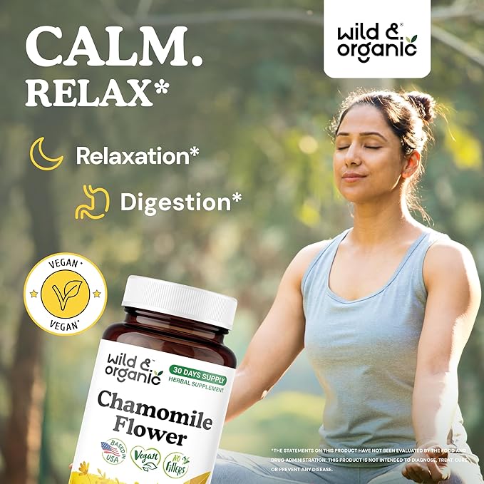 Wild &amp Organic Passion Flower 60 Capsules &amp Chamomile 60 Capsules
