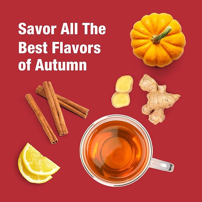 Tiesta Tea - 4 Autumnal Tea Blends Loose Leaf Premium Blend Non-Caffeinated Make Hot or Iced Pouch of Pumpkin Spice Cozy Chai Chamomile Mint Meyer Lemon Zest Pack of 4