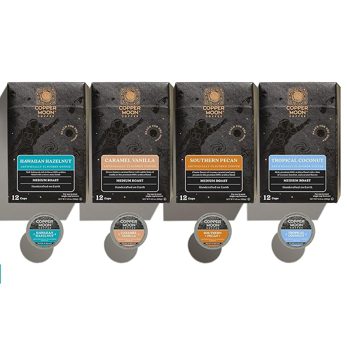 Copper Moon Single Serve Coffee Pods For Keurig K-Cup Brewers Light/Medium Roast Flavored Variety Pack 80 Count