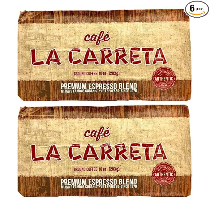 6 set Cafe La Carreta Espresso Coffee 10 oz Miami Cuban-style Espresso