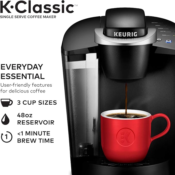 Keurig K-Classic Coffee Maker with McCafé Classic Collection Variety Pack 40 Count K-Cup Pods