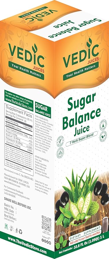 Vedic Sugar Balance Juice Daily use 33.8 oz 1 Litre