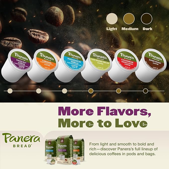 Panera Bread Hazelnut Crème Light Roast Coffee - Cafe-Quality Cup Pods Smooth Buttery Flavor 100% Arabica No Artificial Ingredients 96 Single Serve Pods (4 Packs of 24)
