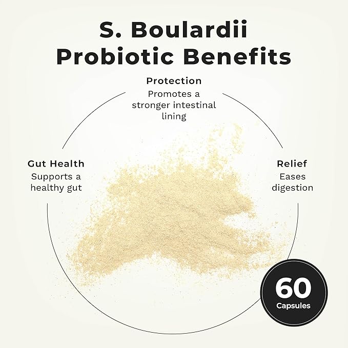 LifeSeasons Essentials S. Boulardii Probiotic - Supports Immune Function &amp Digestive Regularity - Promotes A Healthy Gut &amp Stronger Intestinal Lining - Eases Digestion - Saccharomyces - 60 Cap