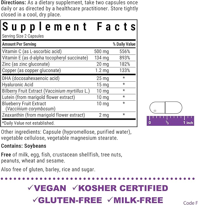 Bluebonnet Nutrition Targeted Choice Eye Care Supports Eye Health and Macular Protection Gluten &amp Dairy Free Kosher-Certified Vegan 45 Servings Light Grey Macular &amp Blue 90 Count