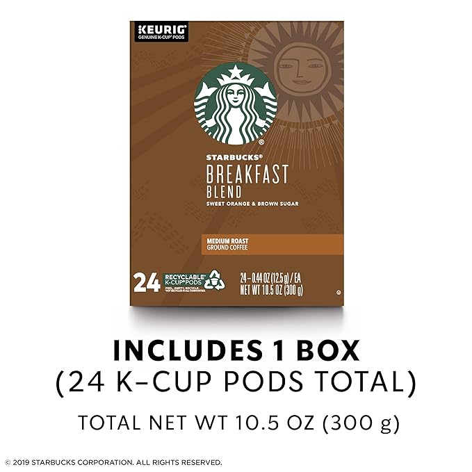 Starbucks Breakfast Blend Coffee K-Cups24 K-Cups count(0.44 OZ each)