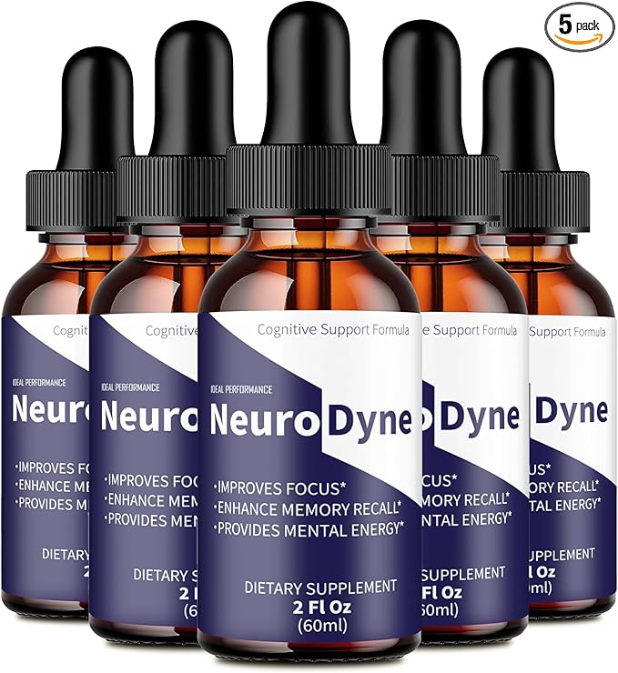 Neurodyne Drops Official Neurodyne Brain Health Supplement Droppers - Maximum Strength Advanced Nootropic Drops Support All Natural Neuro Dyne Cognitive Health &amp Function Reviews (5 Pack)