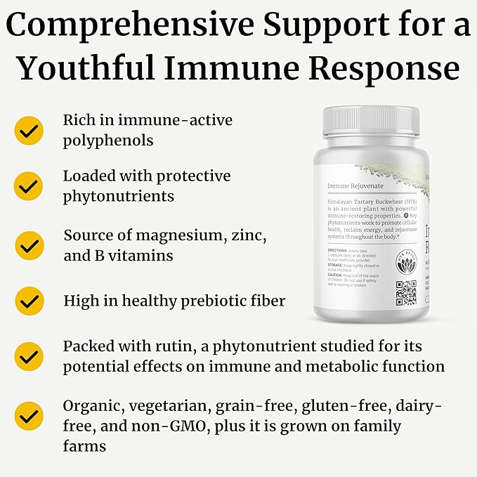 BIG BOLD HEALTH HTB Immune Rejuvenate - Polyphenols Supplement for Immune Support with Himalayan Tartary Buckwheat - Gluten Free Dairy Free Non-GMO Formula - 60 Vegetarian Capsules
