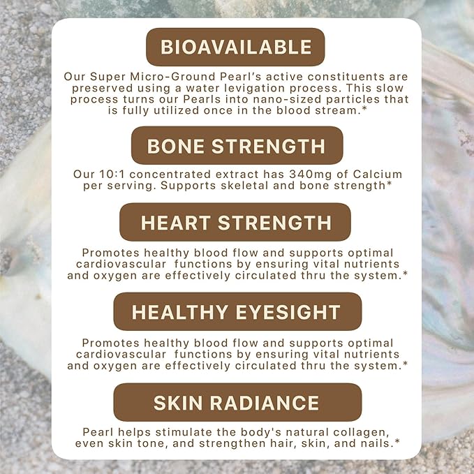 2.5oz Pure Pearl Powder 10:1 Super Concentrated Extract. 36 Servings. Supplement for Collagen Anti-Aging and Antioxidant production. Supports Skin Eyes Nails Radiant Beauty by Modern Sage Herbs.