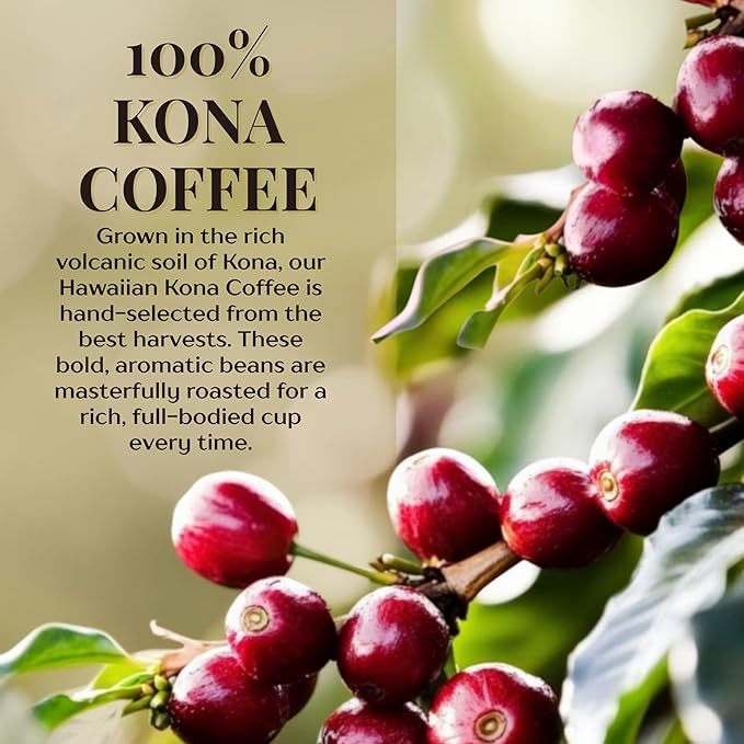 ROYAL KONA COFFEE Whole Bean - 100% Hawaiian Kona Whole Bean Coffee Medium Roast 2 Pounds