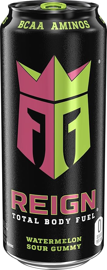 Reign Total Body Fuel Watermelon Sour Gummy Fitness &amp Performance Drink 16 Fl Oz (Pack of 12)