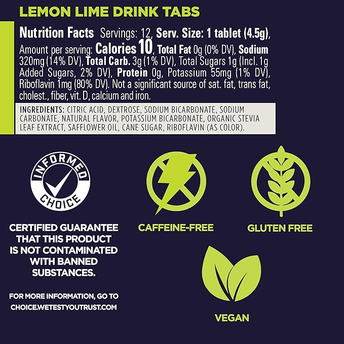 GU Energy Hydration Electrolyte Drink Tablets Enhanced Endurance Sports Drink for Running Cycling Triathlon 4-Count (48 Servings) Lemon Lime