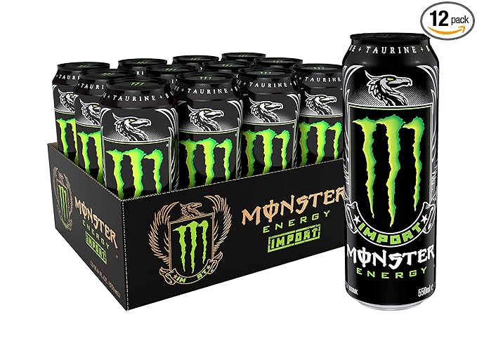 Monster Energy Import Energy Drink 18.6 Ounce | Pack of 12