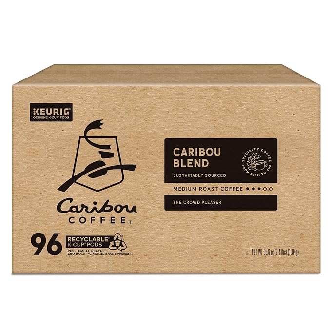 Caribou Coffee Caribou Blend Keurig Single-Serve K-Cup Pod Medium Roast Coffee 96 Count