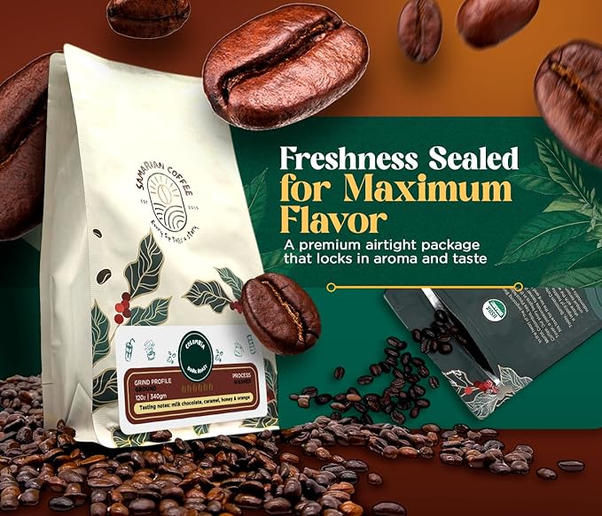 Samarian Coffee Light Roast – Colombian Single-Origin Arabica – Specialty Ground Coffee with Citrus &amp Floral Notes – Smooth &amp Aromatic – For Pour Over French Press Chemex V60 – 12oz Bag