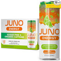 JUNO ENERGY Limeade Sparkling Energy Drink - Sugar Free Electrolytes Energizing and Hydrating with 125mg Organic Caffeine from Green Coffee Beans Stevia Lime Juice &amp Electrolytes - Vegan Glute