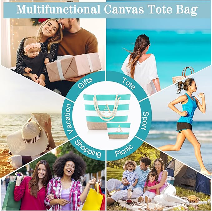 YOOLIFE Beach Bags for Women - Travel Canvas Beach Tote Pool Waterproof Bag Travel Essentials Gifts for Women Birthday
