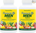 NaturesPlus Source of Life Men - 120 Tablets Pack of 2 - Iron-Free Multivitamin &amp Mineral Supplement - with Saw Palmetto Lycopene &amp Rhodiola - Gluten Free Vegetarian - 120 Total Servings