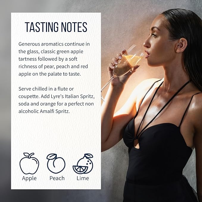 Lyre's Classico Grande Case Non Alcoholic Sparkling Wine Award-Winning Alcohol Free Wine with Only 1.1g Sugar per Fl Oz Premium Zero Alcohol Drink for Mocktails &amp Special Occasions (25.4 Fl Oz