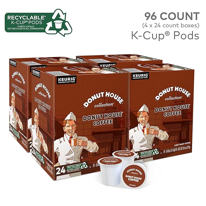 Donut House Collection Donut House Coffee Keurig Single-Serve K-Cup Pods Light Roast Coffee 96 Count