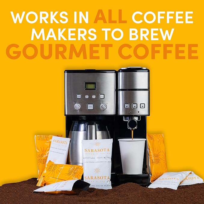 Breakfast Blend 2.5oz Coffee Packets – Medium Roast Bulk Ground Packs for 12-Cup Drip Brewers Low Acid Fresh-Sealed Fractional Bags 36 Count by Sarasota Coffee