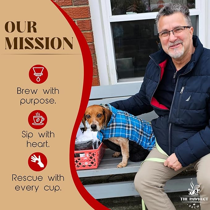 Dog Lover’s Coffee – French Vanilla by The Pawfect Brew | Medium Roast Ground Coffee 1 lb Bag | Naturally Flavored Freshly Roasted to Order | 25% Profits Donated to Animal Rescue