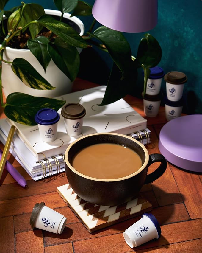 COZY INDIGO COFFEE - ATMOSPHERE Italian Dark Roast Instant Freeze Dried Specialty Coffee 24 Capsules 100% Arabica Beans Enjoy Cold or Hot Perfect for Travel and On The Go