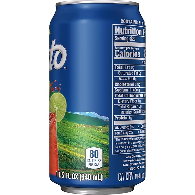 Clamato Original Tomato Cocktail 11.5 fl oz can (Pack of 24) Flavored With Tomato Juice &amp Spices Perfect Mixer for the Authentic Michelada Bloody Mary Drinks and Seafood Cocktail