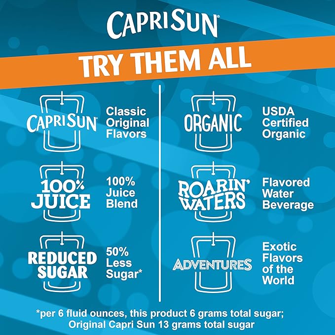 Capri Sun Orange Ready-to-Drink Juice 6 Fl Oz (Pack of 10)