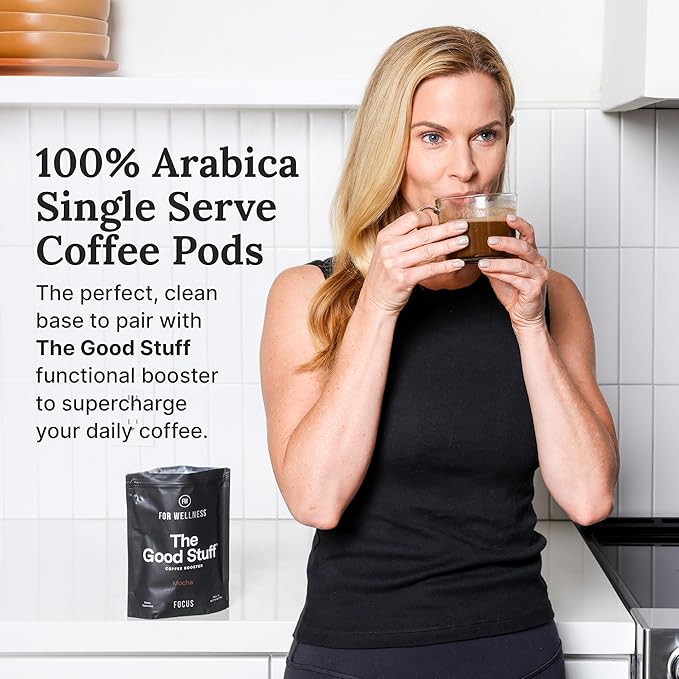 For Wellness Arabica Coffee Pods (24 Pods Dark Roast) – Pair With The Good Stuff to Supercharge Your Coffee