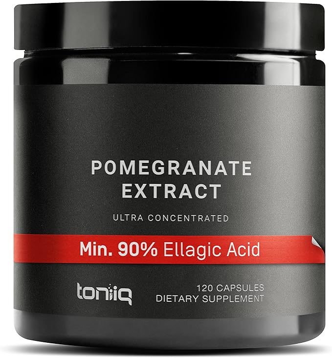 Toniiq Pomegranate Extract - Ultra High Potency 35:1 Extract with 90% Ellagic Acid - Highly Concentrated - Third-Party Lab Tested - 120 Capsules